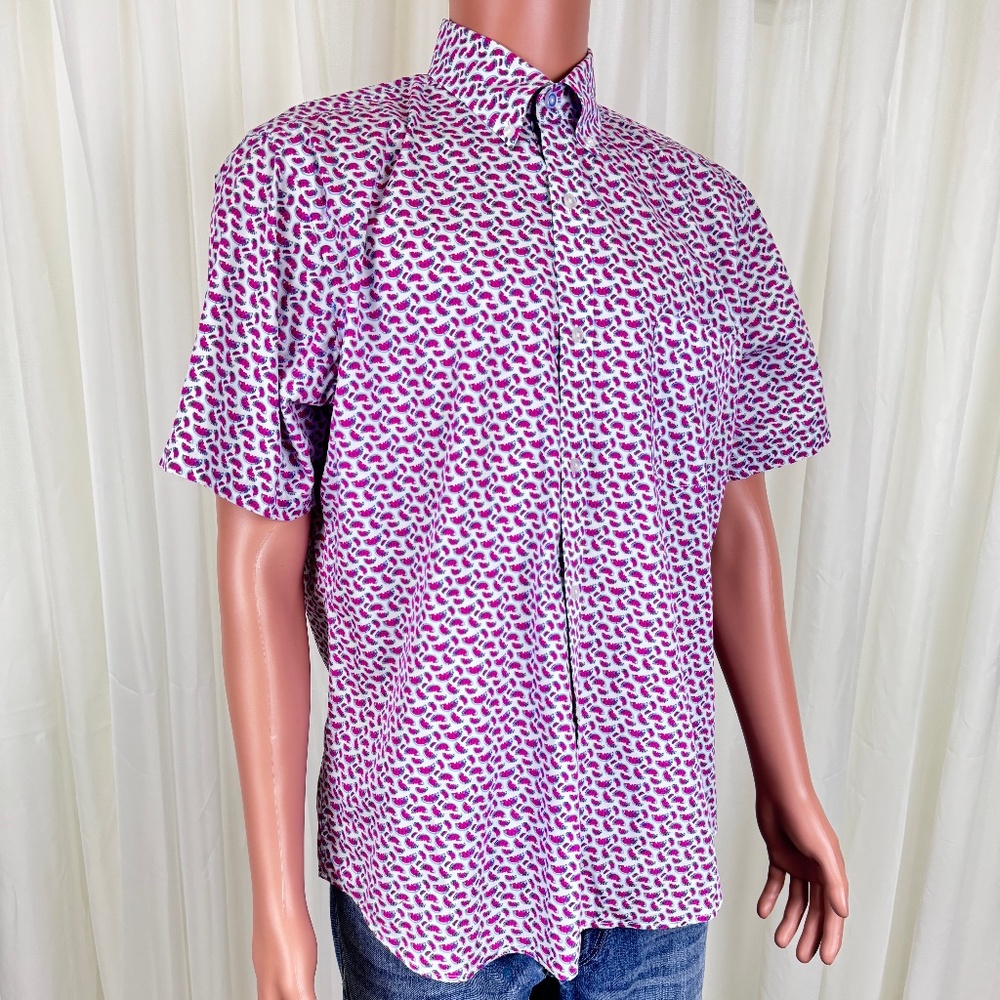 Men's TailorByrd Watermelon Print Short Sleeves Shirt Size Large